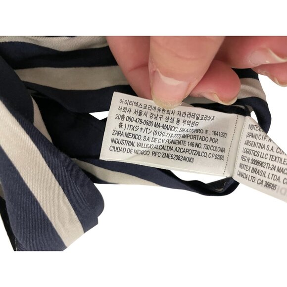 Zara Women Halter Neck Top Size XL Blue White Striped ZW collection 2906/096 NWT - Picture 9 of 12